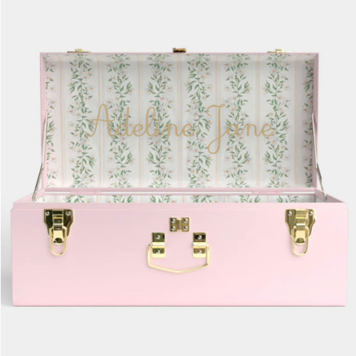 Petite Trunk - Pink - Darling Dogwood / Embroidery