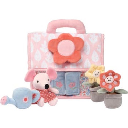 Floral Cottage 5pc Interactive Flowers & Mouse Plush Play Set Toy