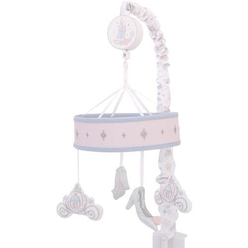 Disney Sweet Princess Silver, Pink, and Light Blue Glass Slippers and Enchanted Carriages Musical Mobile