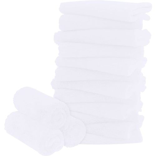 16 Pack Baby Washcloths - Luxury Coral Fleece - Extra Absorbent and Soft Wash Clothes for Newborns, Infants and Toddlers - Suitable for Sensitive Skin and New Born - Baby Shower - Cream, 10x10 Inch