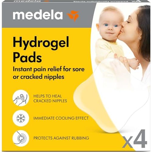 Medela Soothing Hydrogel Pads for Nipples, Reusable 24 Hours, Pack of 4