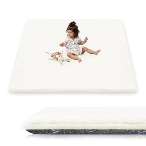 1.5" Thick Baby Play Mat for Floor, 50x50 Playpen Mat, Pro Soft Flannel Foam Mats Toddler Infant Kids Crawling for Nursery Rug Playroom Living Room Waterproof Easy Care Non-Slip (Baby Blue)