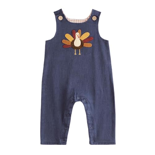 Mud Pie baby-boys Mud Pie Kids Thanksgiving Navy Turkey Longall