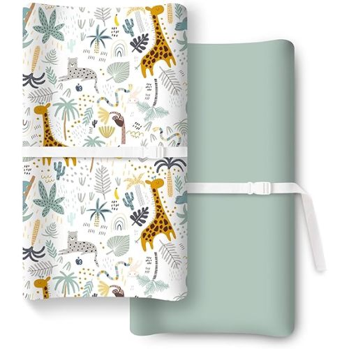 Extra Stretchy Changing Pad Cover, Ultra Soft Premium Jersey Knit Changing Pad Sheets, Unisex for Boys Girls, Fits All Standard Changing Tables/Dresser Tops - 2 Pack