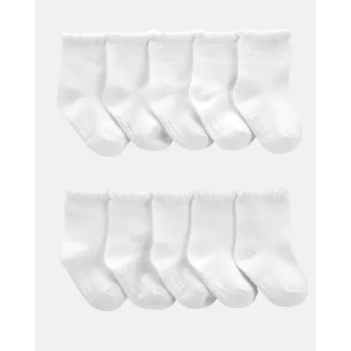 Baby Girl 10-Pack Scallop Crew Socks | Carter's