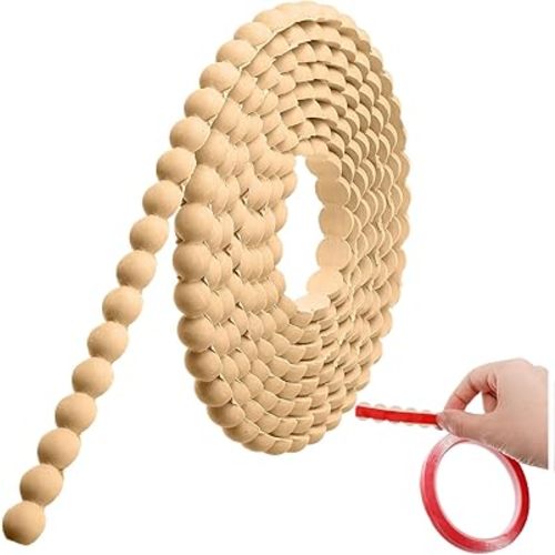 Leinuosen Flexible Molding Trim Peel and Stick for Walls Decorative Bead Pearl DIY Wall Trim for Bathroom Mirror Frame Border Backsplash Ceiling Cabinet TV Wall Edge(Wood,10ft /15 mm)