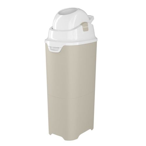 Foundations Tall Diaper Pail with Airtight Lid - Durable & Odorless Diaper Disposal, Holds up to 60 Newborn Diapers, Refill With Any Bags - Sand
