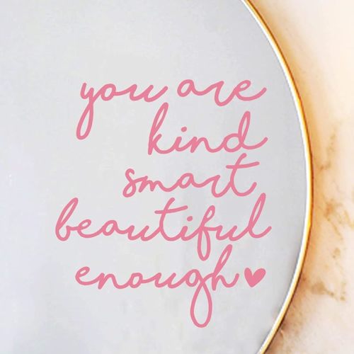 Amazon.com: 2x Mirror Decal Vinyl, Car Mirror Decal, Mirror Sticker, Positive Affirmation Decal, Affirmation Stickers for Mirror, for Kids, for Teens, Bathroom Decal, Affirmation Stickers, Set of 2 (Pink) : Handmade Products