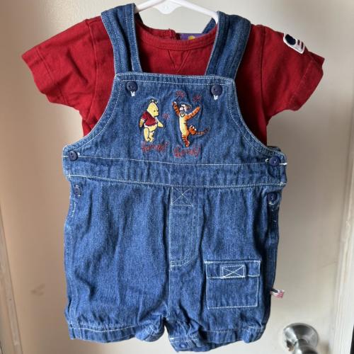Winnie the Pooh overalls set for baby, no flaws...