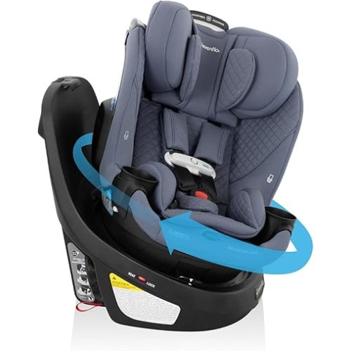 Evenflo Revolve360 Slim 2-in-1 Rotating Car Seat with Green & Gentle Fabric (Flint)