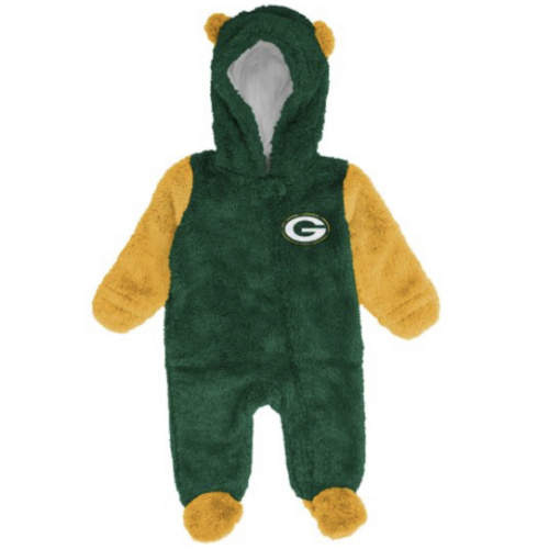 Green Bay Packers Newborn Stay Napping Fleece Bunting at the Packers Pro Shop