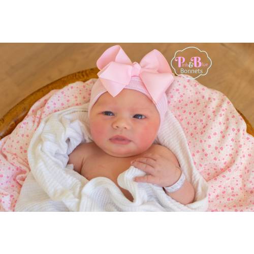 Baby Hat Baby Girl Hat with Bow Baby Hat with Bow Baby Hat Girl Beanie Pink Baby Hat Newborn Baby Hat Pink Newborn Baby Hat Pink Baby Hat