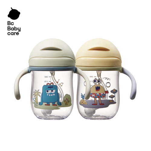 Bc Babycare Classic Tritan Sippy Cup, 2 Packs, 8.11oz, 6 Months+ Infant and Toddler, Yellow and Green
