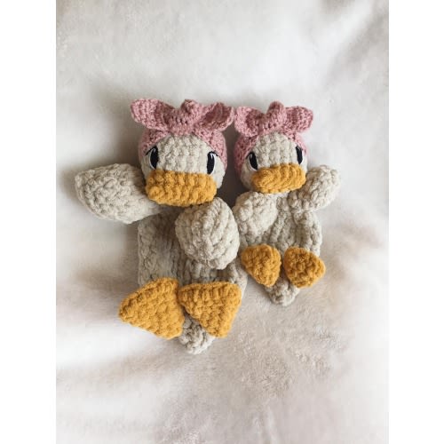 Custom Duck Lovey - Della Duck Snuggler - Made to Order - Handmade Crochet Plush Toy - Duck Stuffed Animal - Gifts for Kids - Nursery Decor