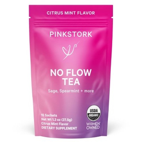 Pink Stork No Flow Herbal Supplement Tea - 15ct/1.3oz: Dietary Supplements, Tea Form, 15 Packets