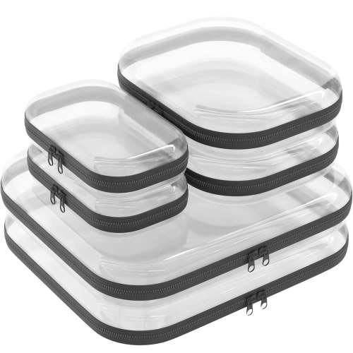 Clear Hard Shell Zipper Case, Portable Cosmetic Bag with Zipper, Diaper Bag Organizing Pouches, Hard Plastic Case, Clear Bags for Organizing