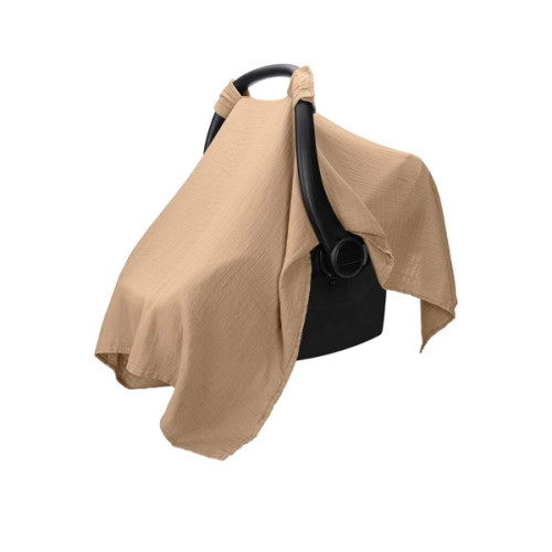 Comfy Cubs Baby Car Seat Cover - Soft, Breathable Bamboo Rayon and Muslin Cotton Blend - Lightweight Canopy for Sun, Bug, and Comfort Protection - Large Size Infant Seat Cover in Cedar Design