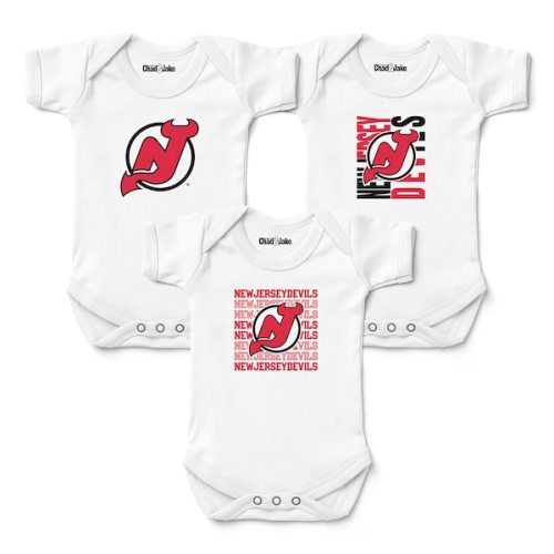 Newborn & Infant New Jersey Devils Chad & Jake White Three-Pack Bodysuit Set