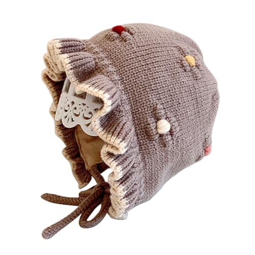 HOOLCHEAN Baby Girls Bonnet Double Layer Soft Knitted Hat for Autumn Winter 6-24 Months