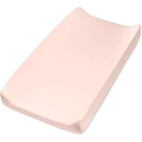 HonestBaby Girls Organic Cotton Changing Pad Cover, Pink Salt, One Size