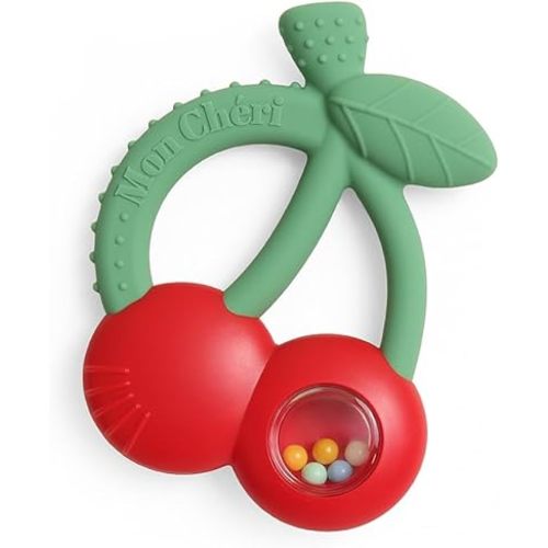 Itzy Ritzy Rattle Teether - Bitzy Shake Silicone Rattle (Cherries)