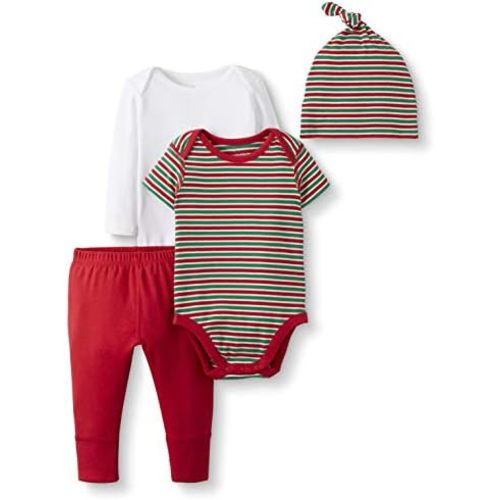 Moon and Back Moon and Back by Hanna Andersson Baby Girls' Organic Cotton Bodysuit, Pant and Cap Gift Set