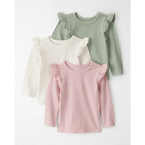 Baby Girl 3-Pack Organic Cotton Ribbed Tees - Little Planet | Carter's