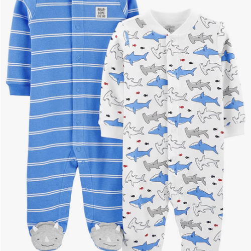 Simple Joys by Carter's baby-boys 2-way Zip Thermal Footed Sleep and Play, Pack of 2