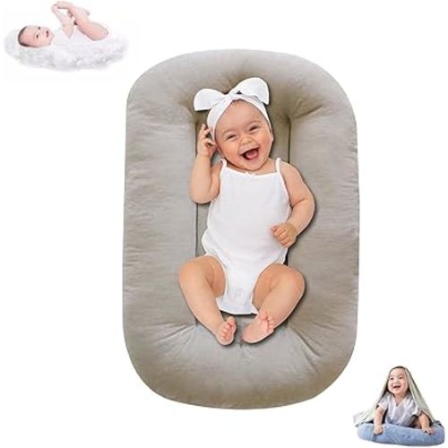 Baby Lounger for Infants Babies 0-24 Months, Bionic Organic Lounger, Soft Cotton Breathable Infant Floor Seats & Loungers for Newborn Baby Shower Gifts (Livid)