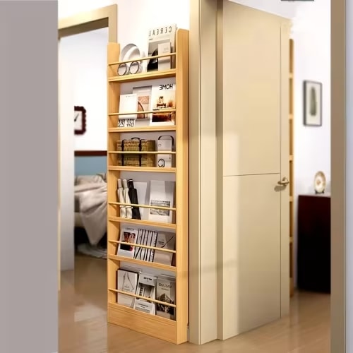 ultra narrow solid wood bookshelf bookcase - Temu