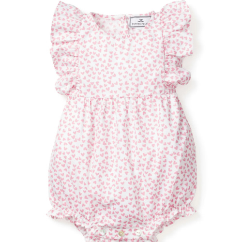 Baby's Twill Ruffled Romper in Sweethearts