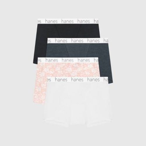 Hanes Premium Women's 4pk Boyfriend Cotton Stretch Boxer Briefs - Colors May Vary
