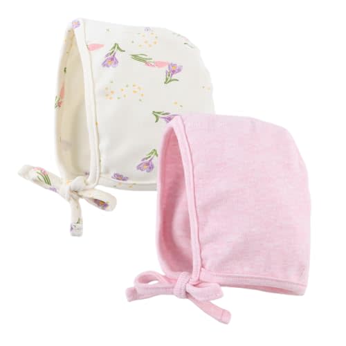 Yuoahcn Newborn Hats for Baby Girls Boys Cotton Beanie Soft Infant Hat with Ties Cute Baby Bonnet Hospital Hat 0-9Months