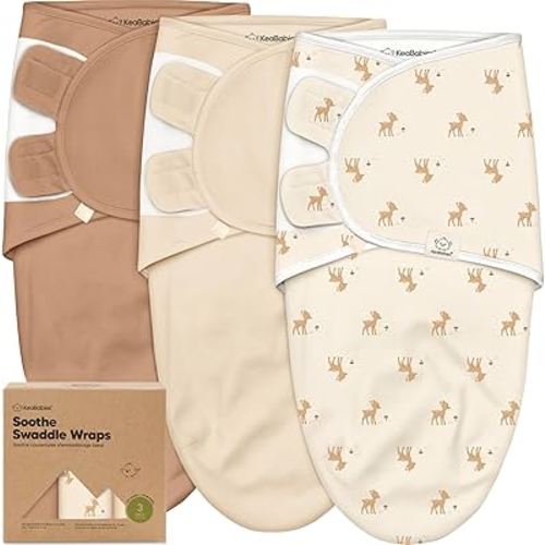 KeaBabies 3pk Organic Baby Swaddles for Newborns, Infant (Lil Fawn, 0-3M) | Baby Girls, Boys, Soft Organic Cotton, Newborn Swaddle Sleep Sack, Nursery Swaddling Blankets
