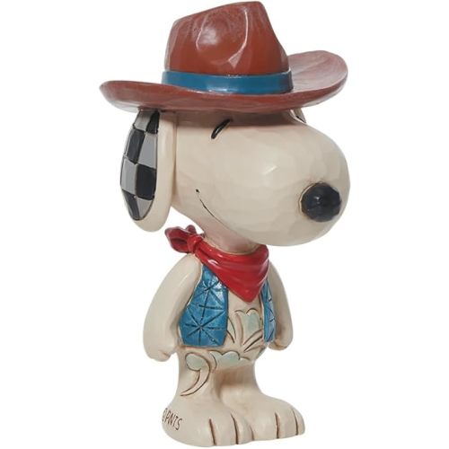 Enesco Peanuts by Jim Shore Snoopy Cowboy Miniature Figurine, 3.44 Inch, Multicolor
