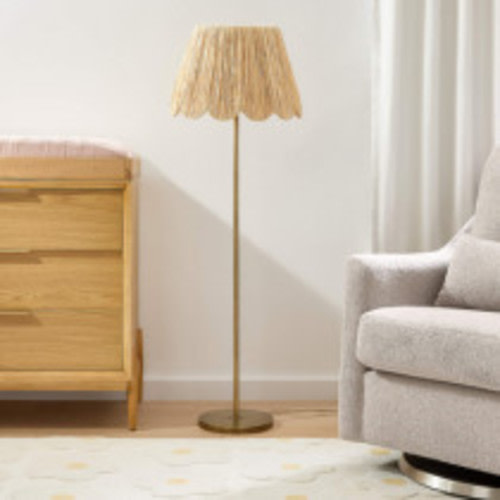 Crate&Kids Greta Scalloped Raffia Floor Lamp