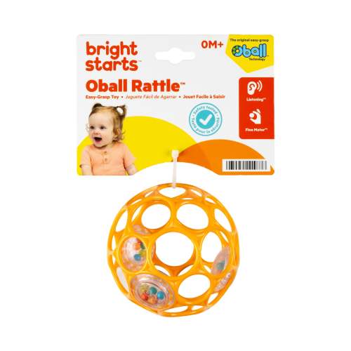 Oball Easy Grasp Rattle Infant Toy in Red, 4"