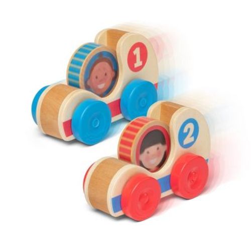 Melissa & Doug GO Tots Wooden Race Cars (2 Cars, 2 Disks)