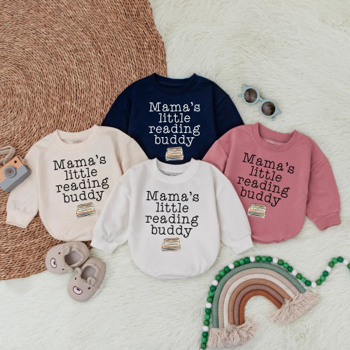 Mama’s Little Reading Buddy Bubble Romper- Newborn Baby Bodysuit-Minimalist Bodysuit-Baby Shower Gift For Librarian-Book Club Baby Shower,