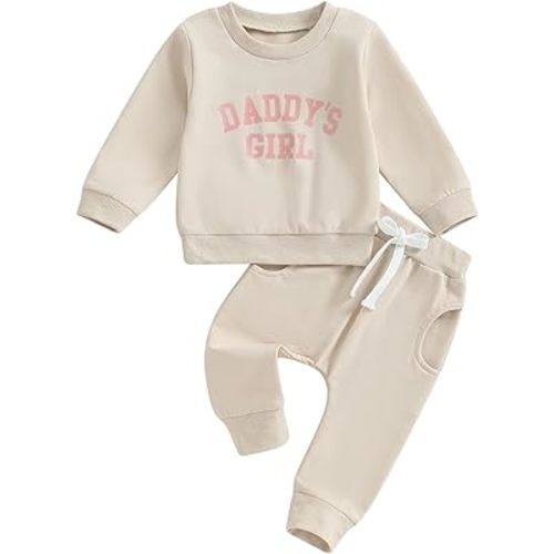 Kaipiclos Toddler Baby Girl Fall Winter Outfit Mamas Girl Long Sleeve Pullover Sweatshirts Jumper Pants Clothes Set