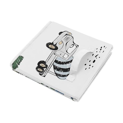 Sweet Jojo Designs Construction Truck Foldable Fabric Storage Cube Bins Boxes Organizer Toys Kids Baby Childrens - Set of 2 - Grey Yellow Black Blue and Green Transportation