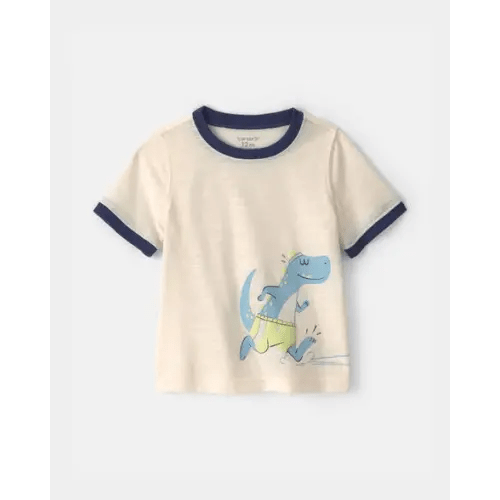 Baby Boy Dinosaur Graphic Tee - Cream | Carter's