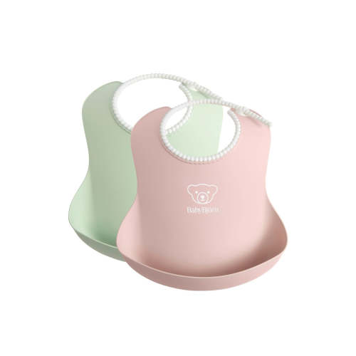 Baby Bib in Powder Green & Powder Pink, Set of 2 | Over The Moon