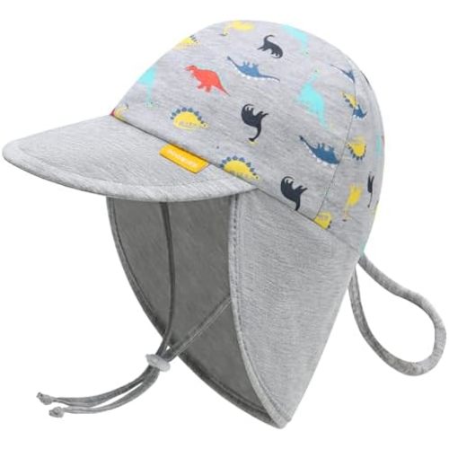 Duoyeree UPF 50+ Baby Sun Protection Hat with Neck Flap Kids Infant Toddler Beach Hat for Boys Girls 0-5T