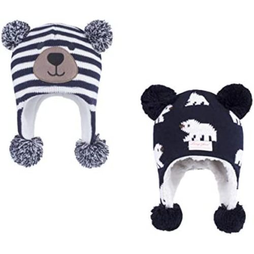 LANGZHEN Toddler Kids Infant Winter Hat,Earflap Knit Warm Cap Fleece Lined Beanie for Baby Boys Girls