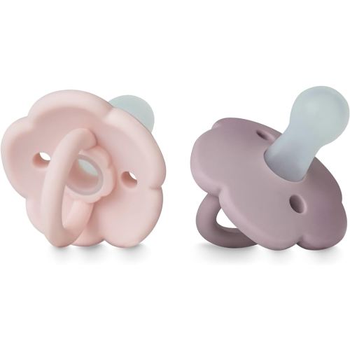 Moonkie Pacifiers Set of 2 | One-Piece Design Baby Pacifier with Large Air Holes | BPA-Free Silicone | Safe for Babies 0-6 Months