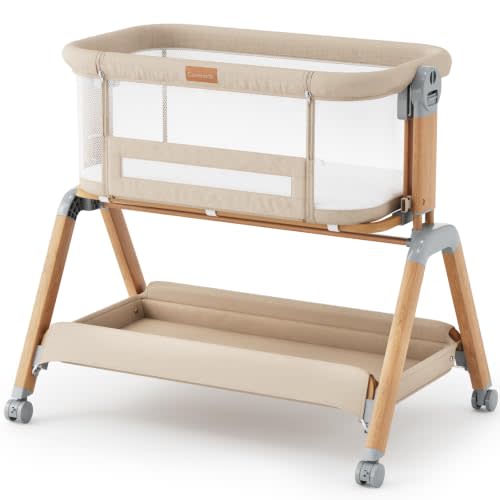 3-in-1 Baby Bassinet, Bedside Bassinet with Rocking Mode for Newborns | Stable and Secure, Anti-Reflux Comfort, Full Mesh, Height Adjustment, Comfy Mattress, Waterproof Sheet and Swivel Wheels