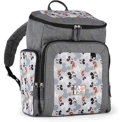 Disney Cudlie Backpack Diaper Bag for Moms | Large Spacious Travel Diaper Backpack for Baby Boy and Girl | 16-Inches Height Multi-Functional Baby Bag with Cute Patterns