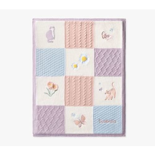 Wildflower Cat Heirloom Baby Blanket , Pink Multi