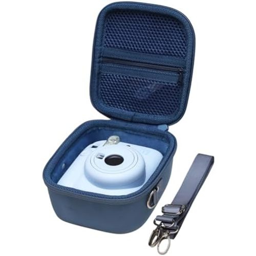LTGEM Case Compatible with Fujifilm Instax Mini 12/11 / 10/9 / 8/7 / 7+ Instant Camera and FUJIFILM Instax Mini Instant Flim with Shoulder Strap, Blue(Case Only)